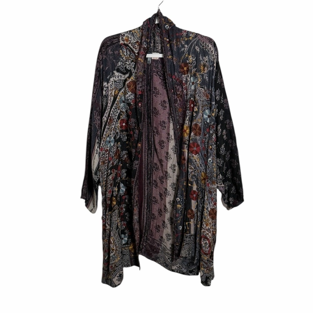 Anu Open Front Cardigan Paisley Floral Size Medium